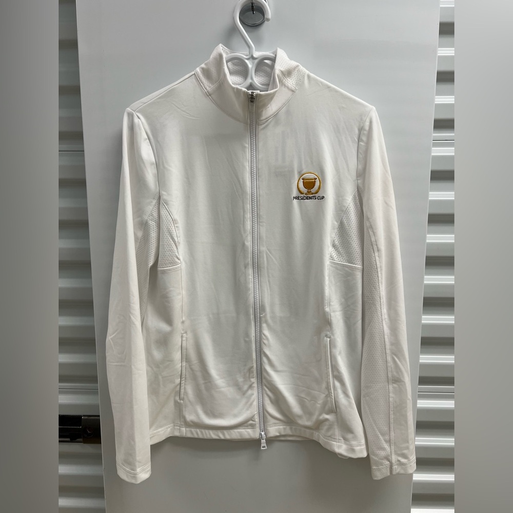 Presidents Cup White Full-Zip Mesh Golf Jacket